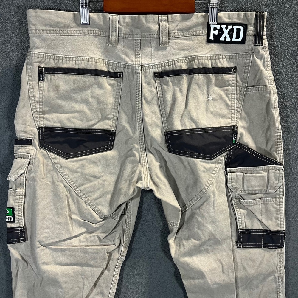 FXD WP-1 Work Pants Mens 36x29 Khaki Tan Reinforced Knee Cargo Utility Trousers